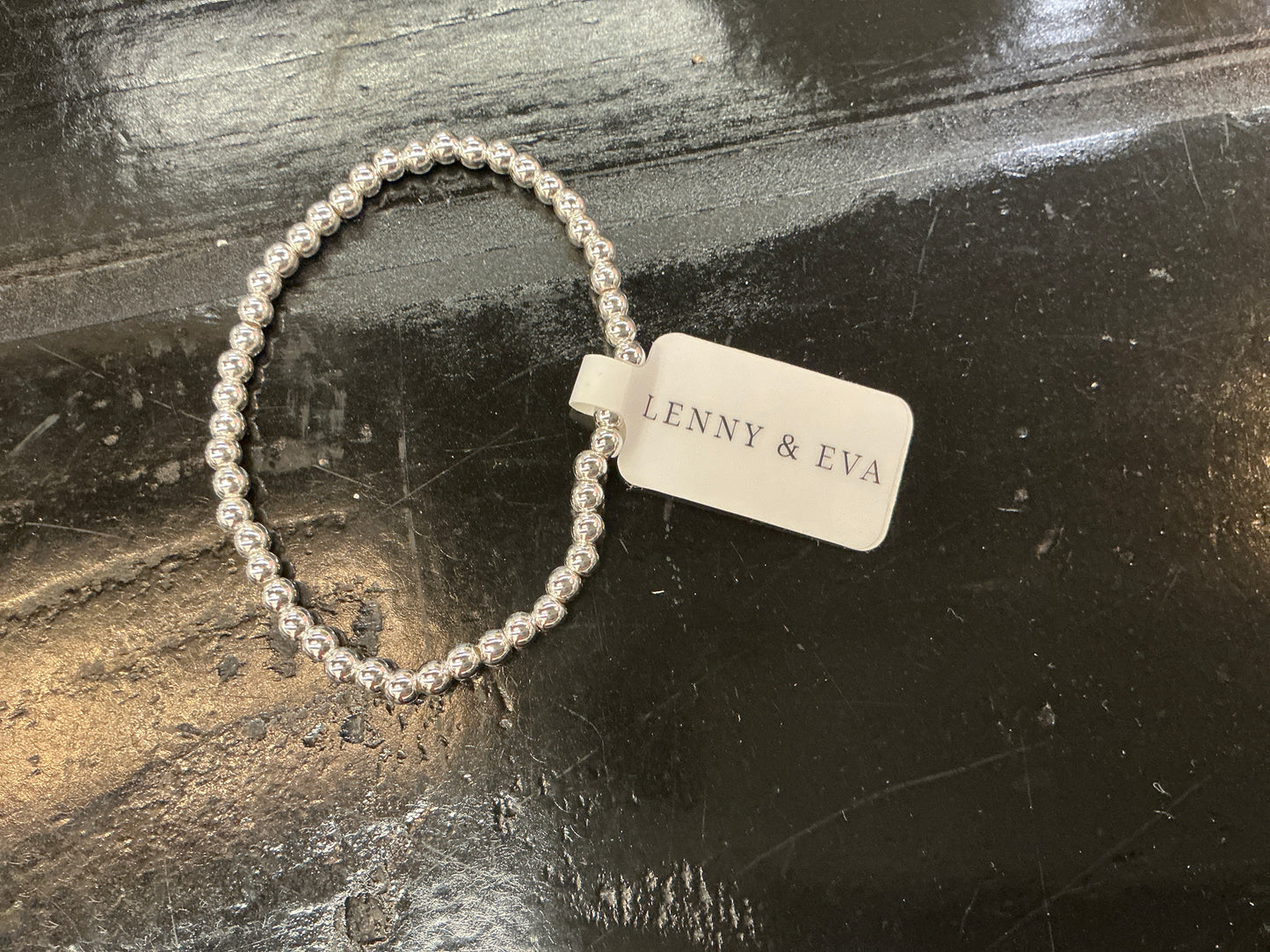 Silver Plated 4MM Smooth Stretch Bracelet