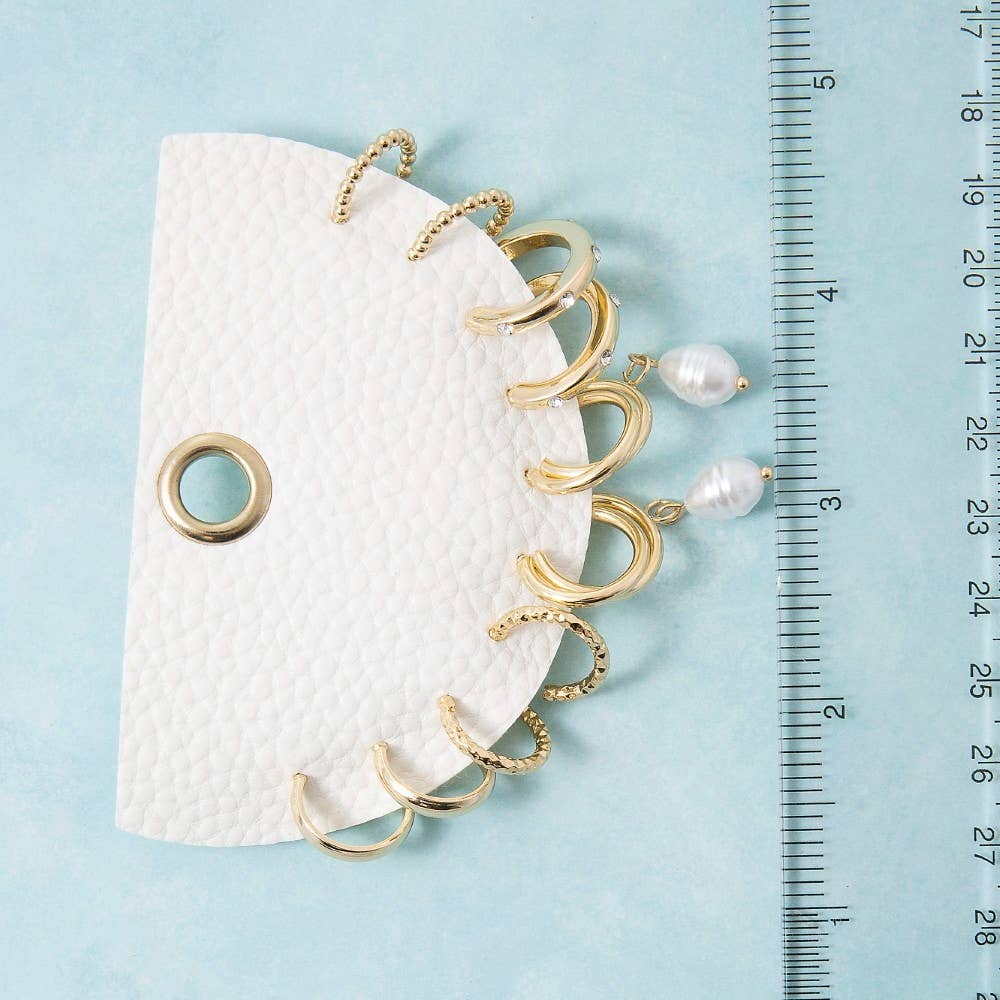 Mixed Metallic Hoop Earrings Set(Gold and Silver)