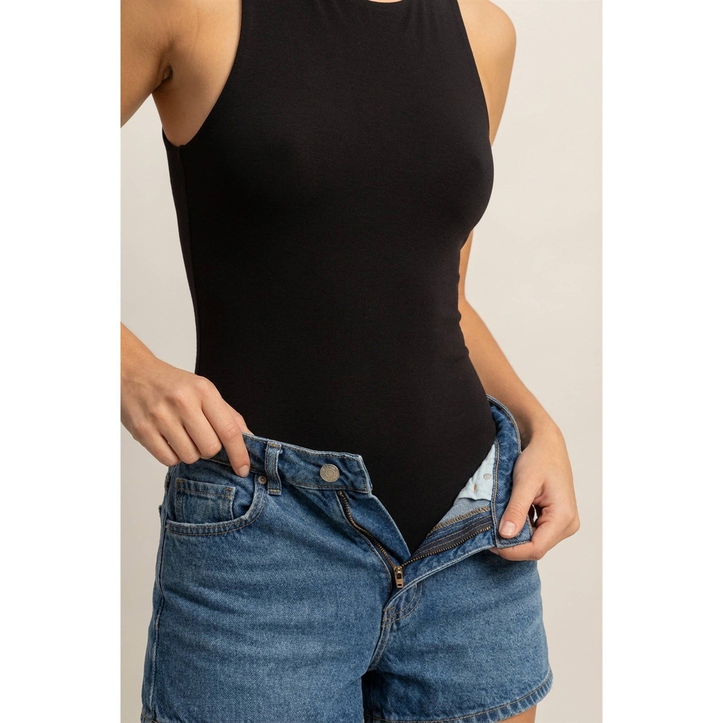 Sleeveless Tank Top Bodysuit(S-L)(2 Colors)