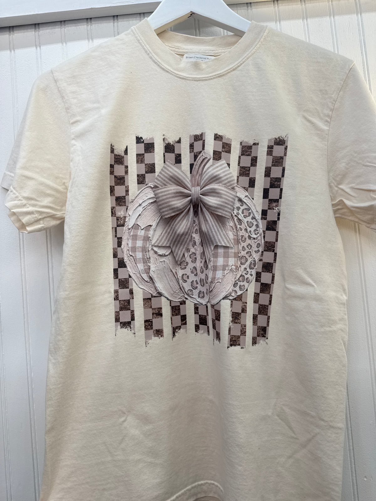 Brown Checkered Pumpkin Tee