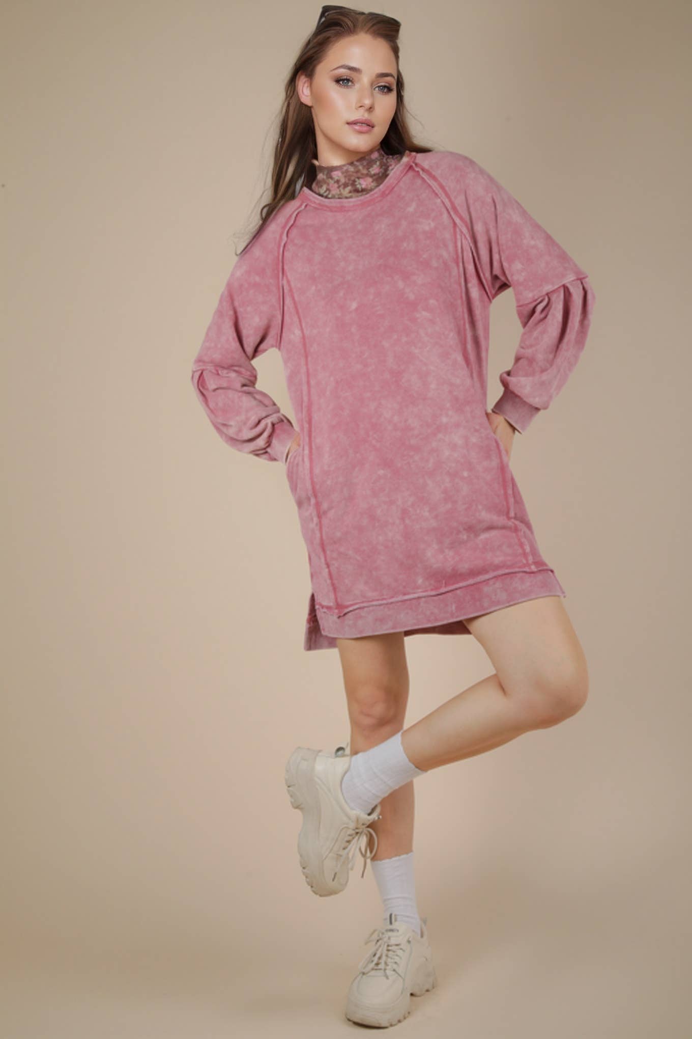 SALE! The Lindie Mineral Washed Casual Mini Dress (S-L)(2 Colors)