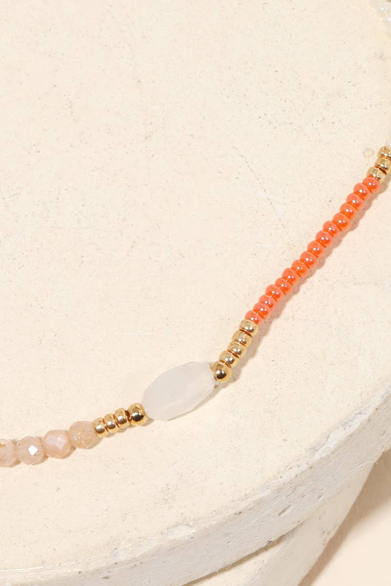 SALE!!! Dainty Bead Oval Charm Bracelet (2 Colors)