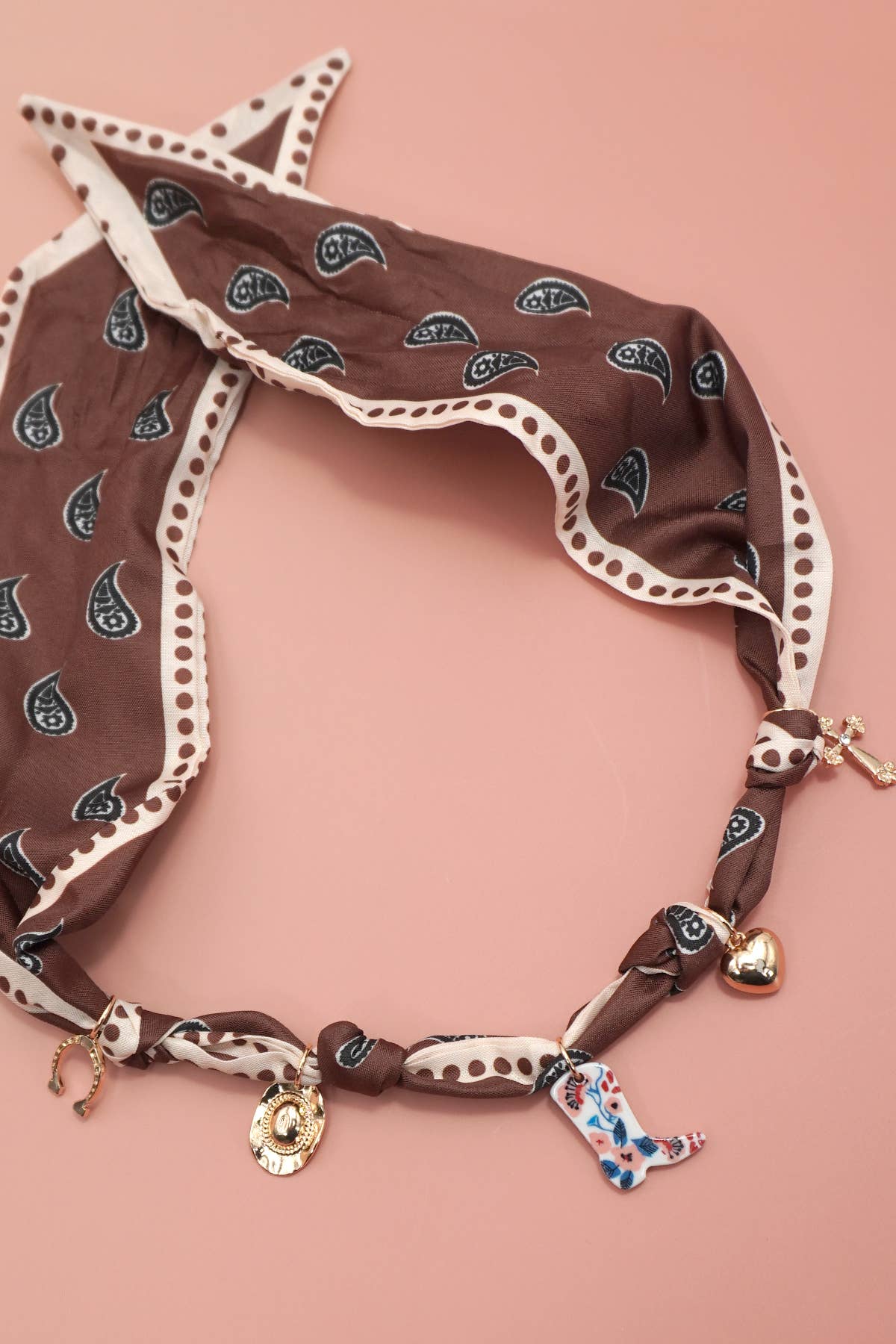 SCARF CHARM NECKLACE-BOOT HAT CROSS HORSESHOE