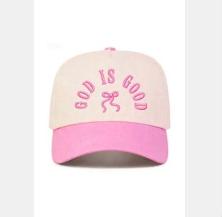 Pink God Is Good Hat