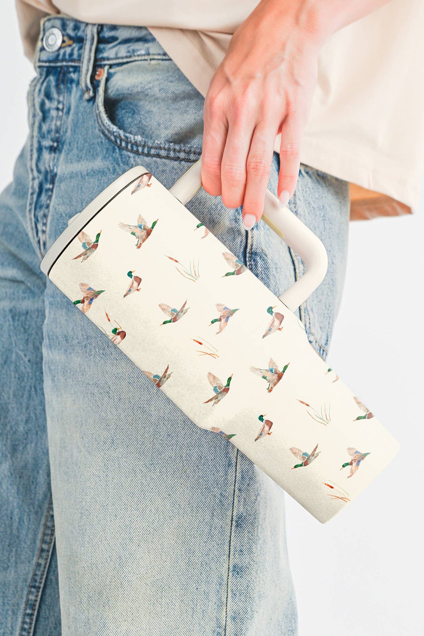 🦆Mallard Flip Straw Large Handle Tumbler