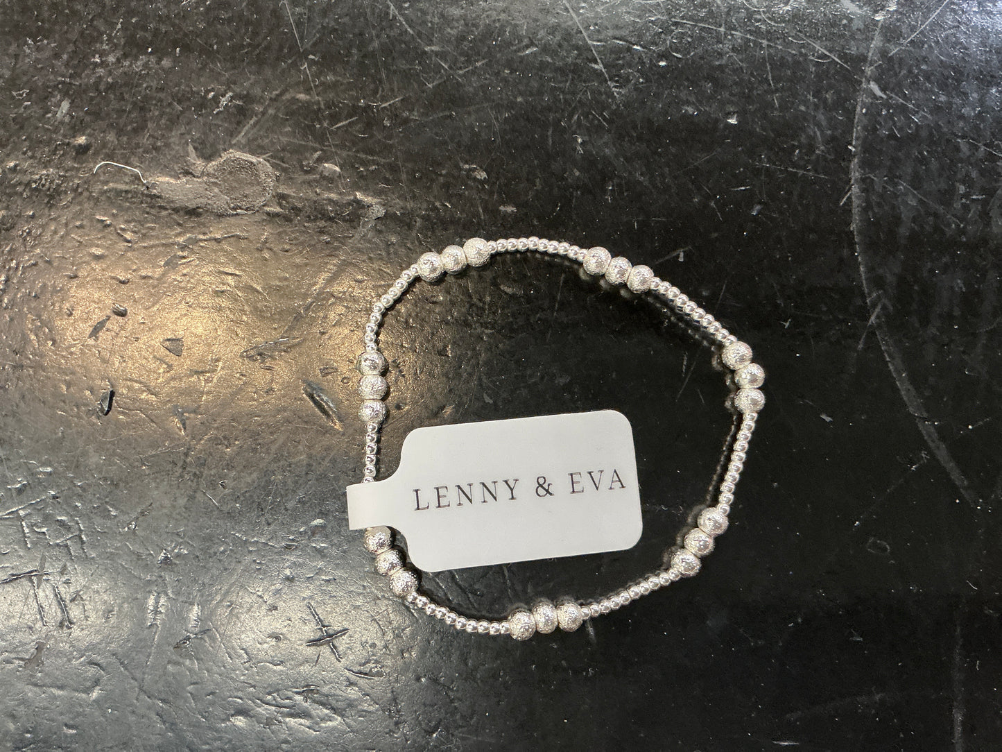 Trio Silver Plated Textured Stretch Bracelet
