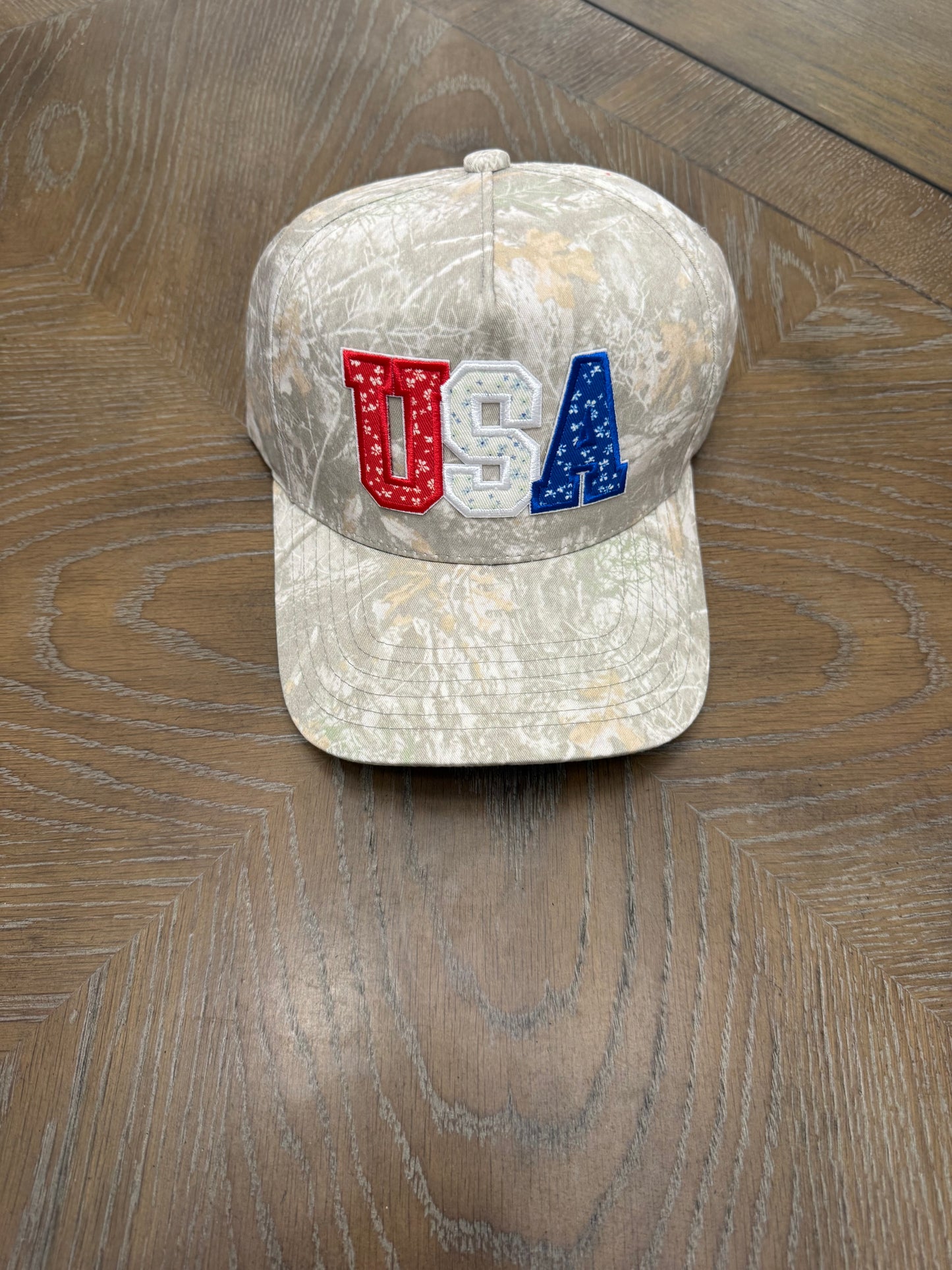 Floral USA Patch Camo Trucker Hat