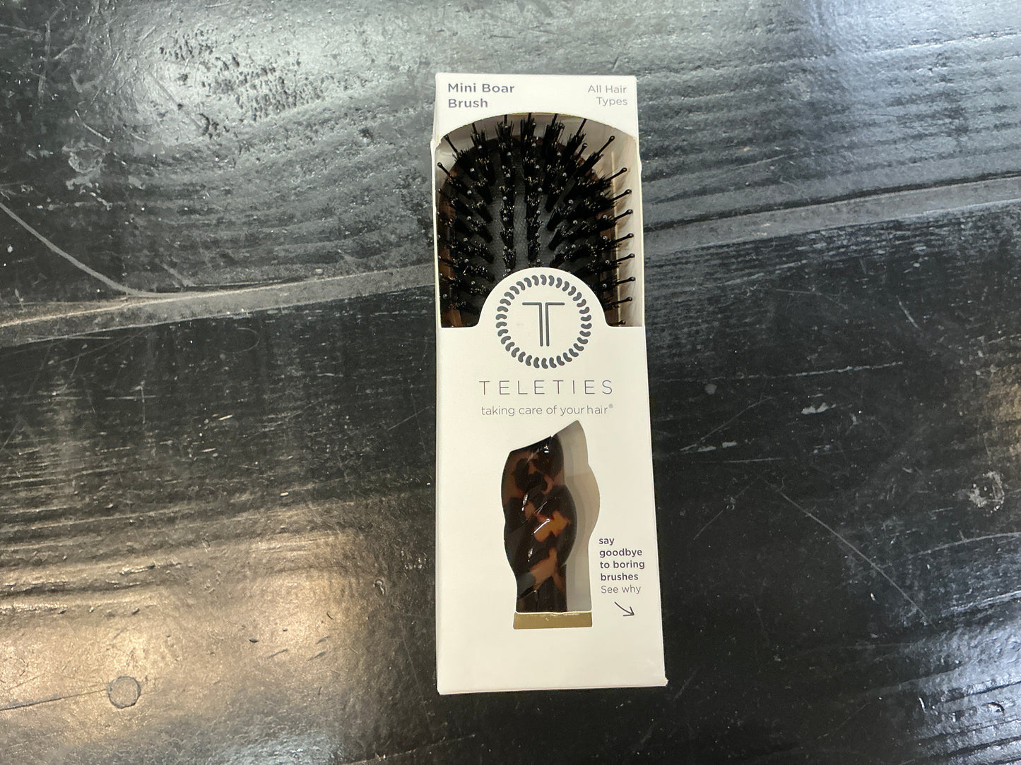 Mini Boar Bristle Brush-Tortoise