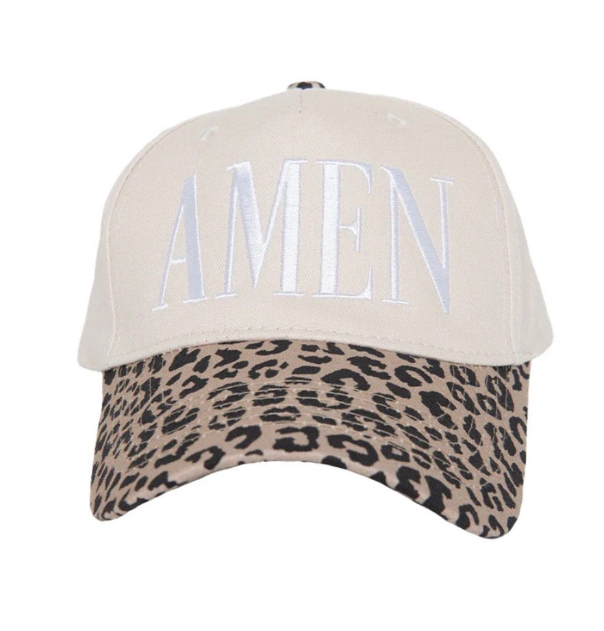 “Amen” Leopard Hat
