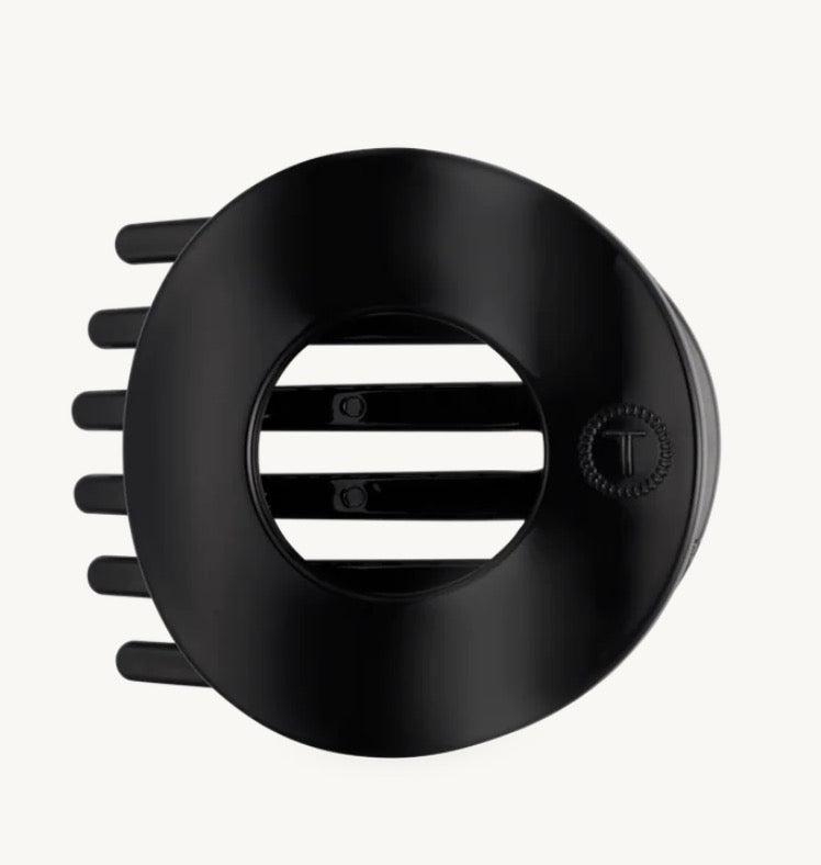 Jet Black Flat Circle Clip-Small