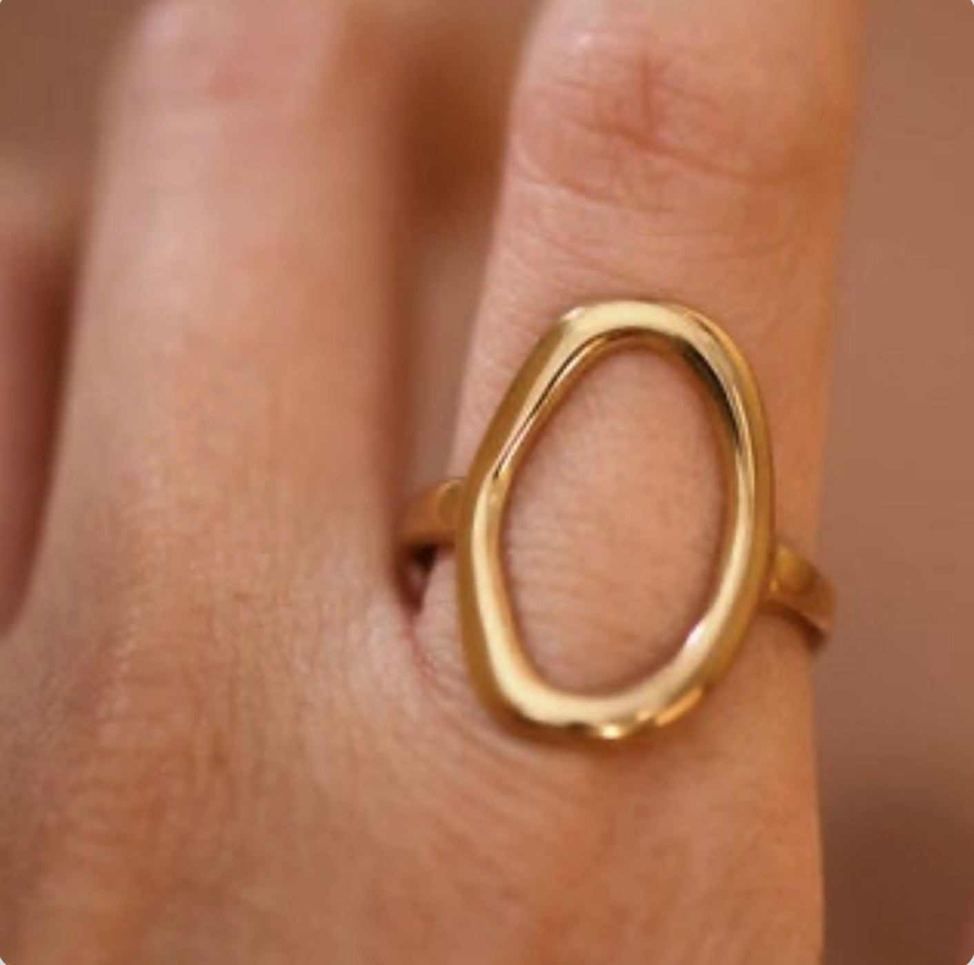 18K Gold Plated Waterproof Stainless Steel Ring