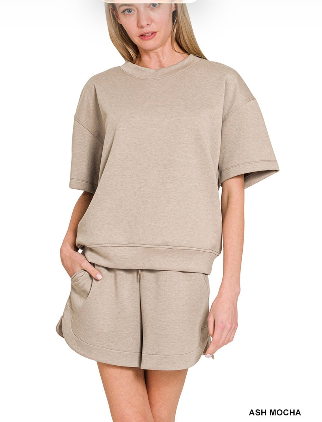 Scuba Round Neck Top & Short Set