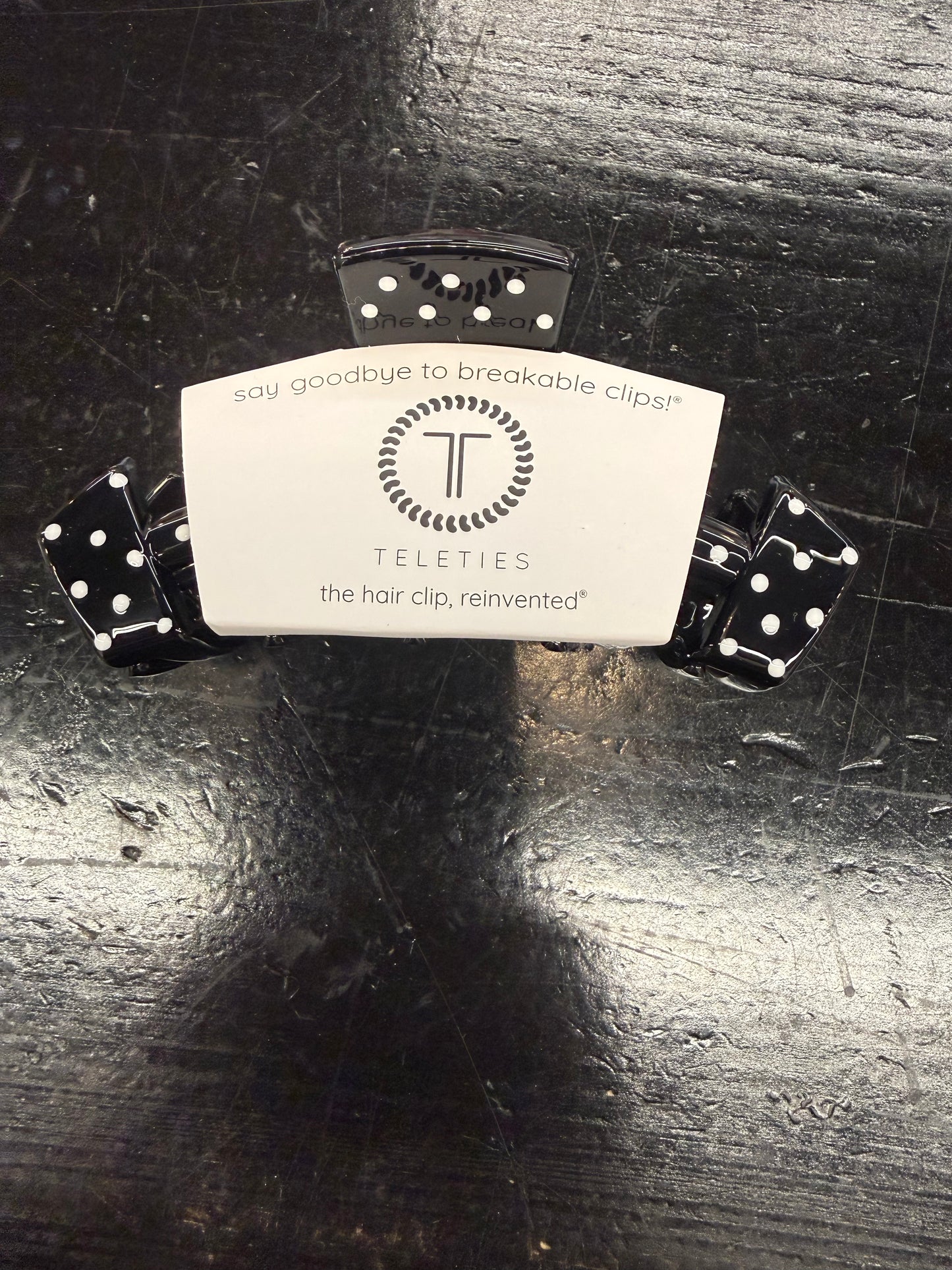 Classic Black Polka Dot Party Claw Clip- Medium