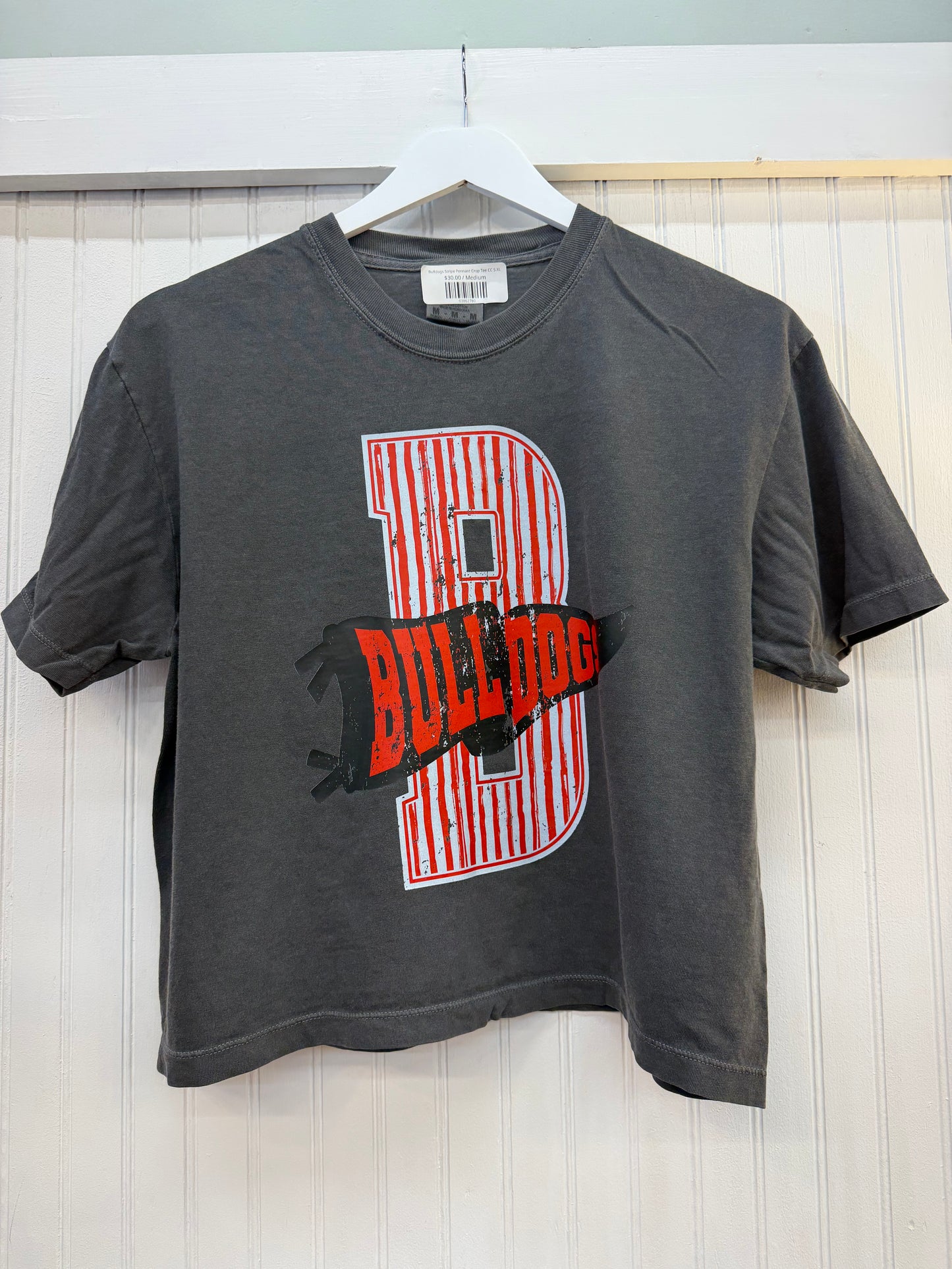 Bulldogs Stripe Pennant Crop Tee CC S-XL