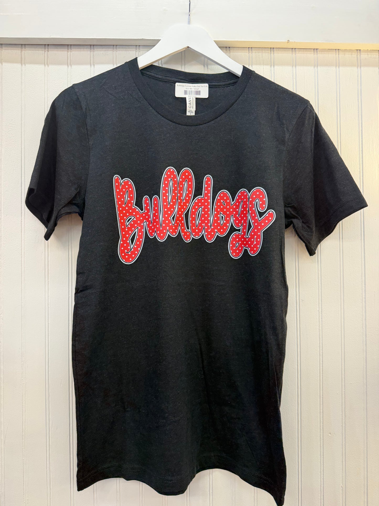 Bulldogs Cursive Polka Dot Tee S-XL
