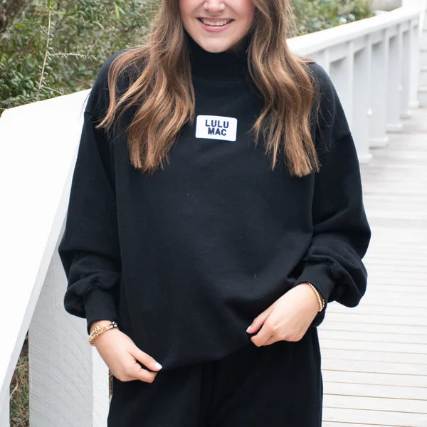 Black Lulu Mac Mock Neck