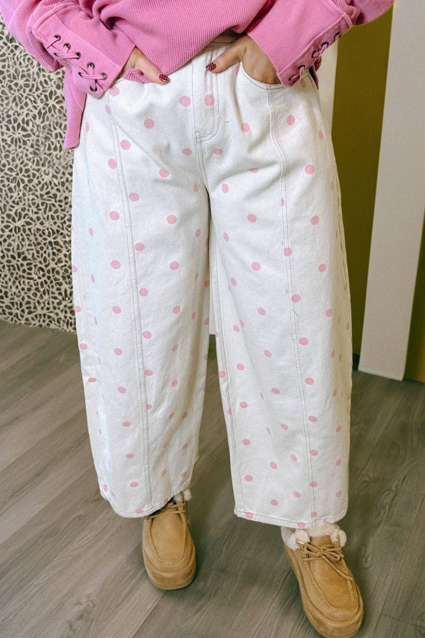 Polka Dot🩷Barrel Jeans (4-16)