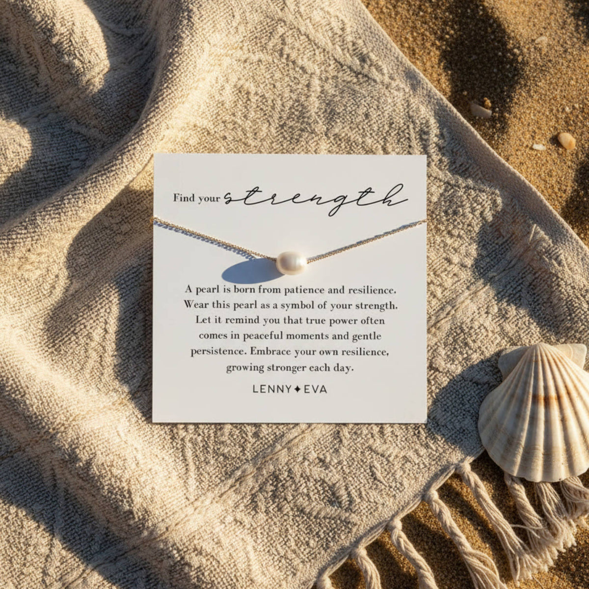 Intentions Symbol Necklace-Pearl, Inspirational Jewelry Gift