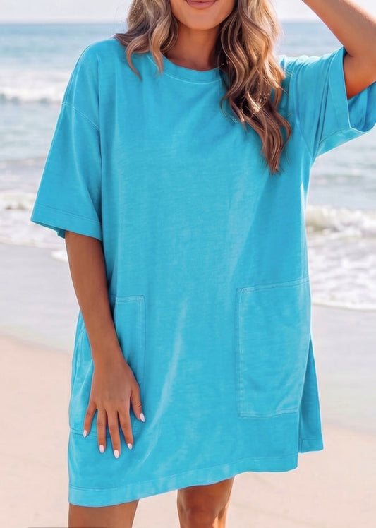 Blue T-Shirt Dress