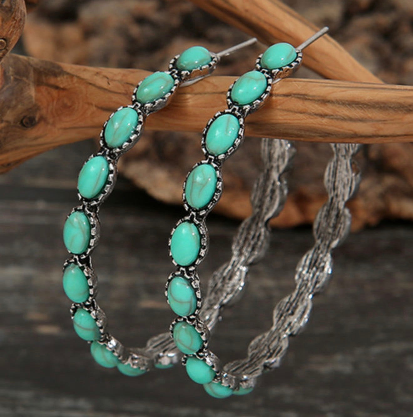 Turquoise Retro Hoops