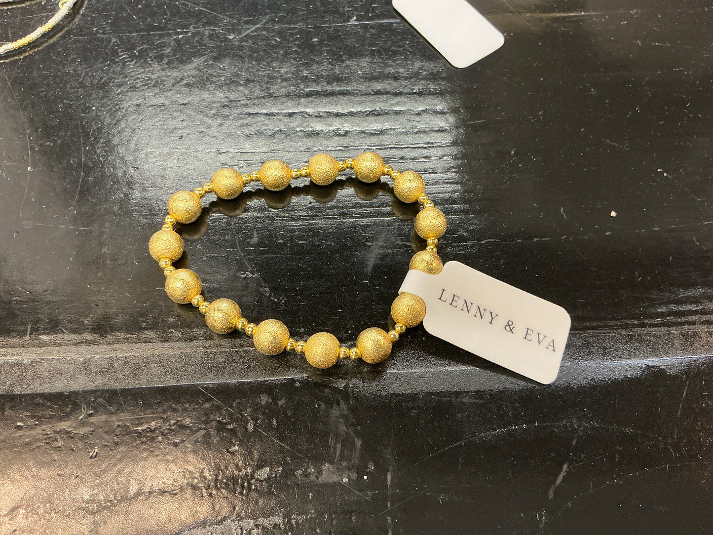 Gold Plated Duo Textured Stretch Bracelet
