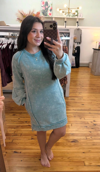 SALE! The Lindie Mineral Washed Casual Mini Dress (S-L)(2 Colors)