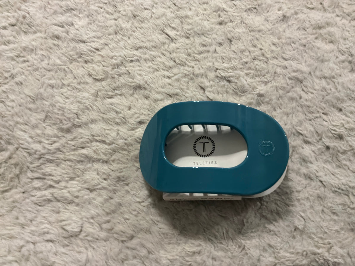 Teal With It Flat Round Clip-large
