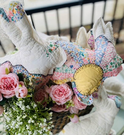 SALE!!! Vintage Fabric Easter Bunny🐇🐰made from upcycled quilts