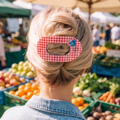 🫐TELETIES - Flat Round Hair Clip | Large | Blueberry Farms