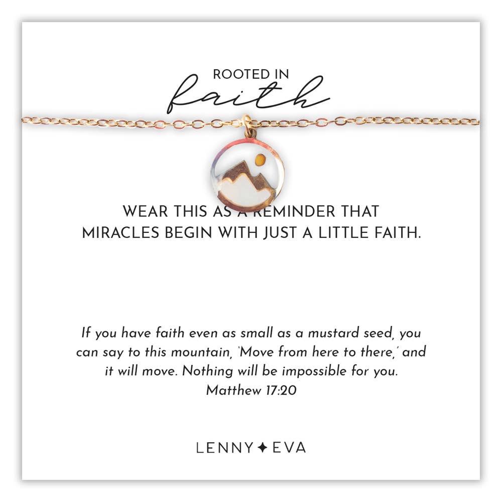 Rooted in Faith Mountain Mustard Seed Necklace,Matthew 17:20