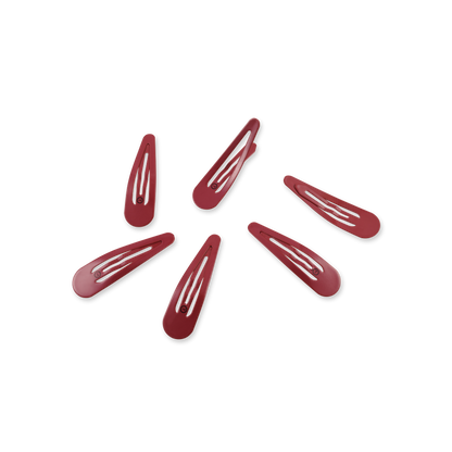 TELETIES - Burgundy Wild Side Snap Clips (6Ct)