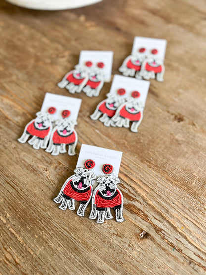 Bulldog beaded earrings