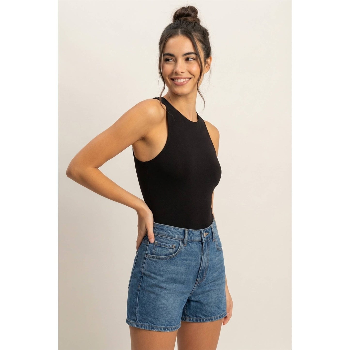 Sleeveless Tank Top Bodysuit(S-L)(2 Colors)