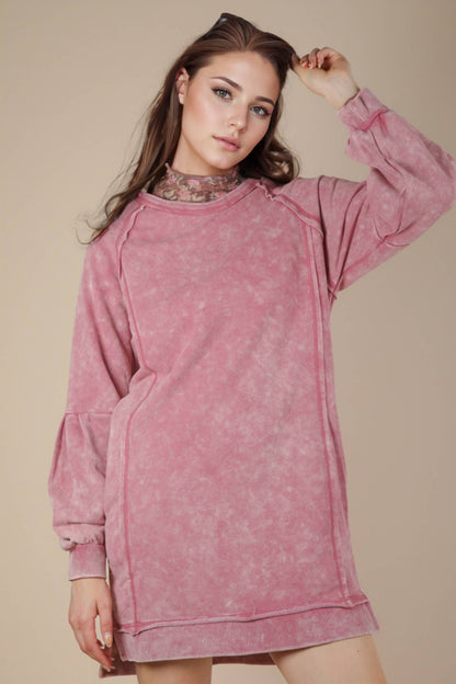 SALE! The Lindie Mineral Washed Casual Mini Dress (S-L)(2 Colors)