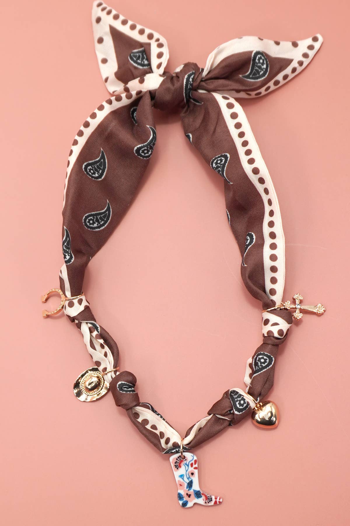 SCARF CHARM NECKLACE-BOOT HAT CROSS HORSESHOE