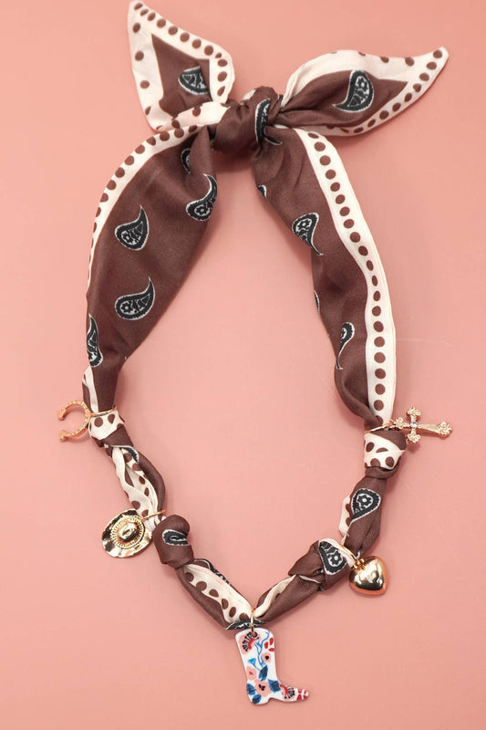 SCARF CHARM NECKLACE-BOOT HAT CROSS HORSESHOE