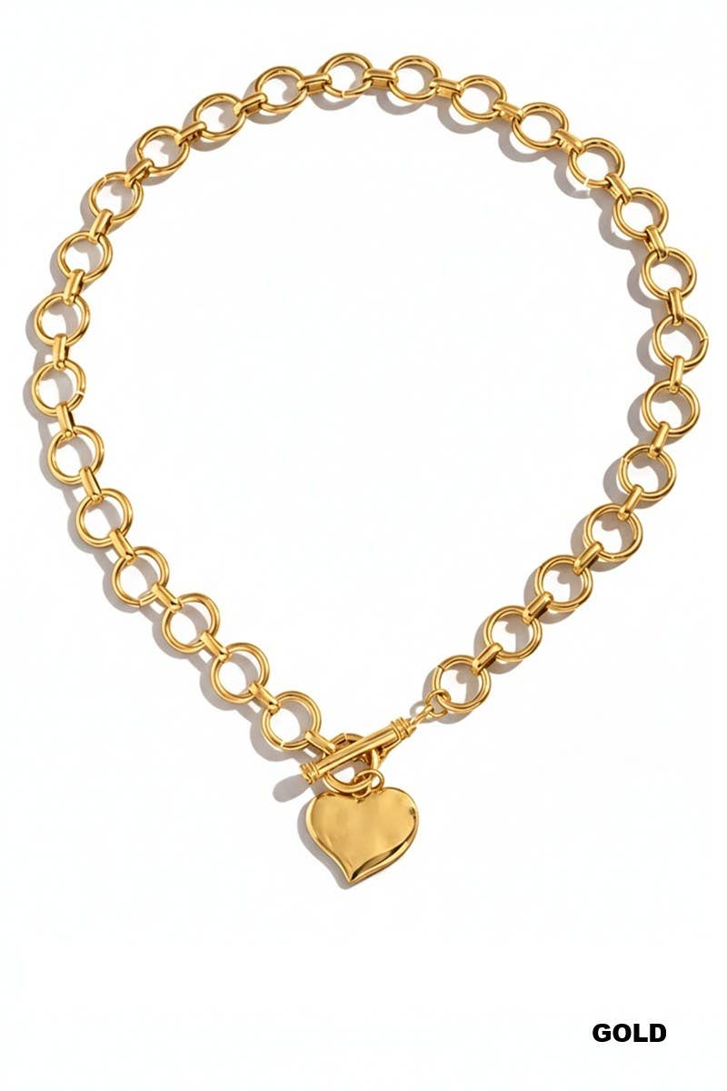 Notable Hammered Heart Toggle Necklace