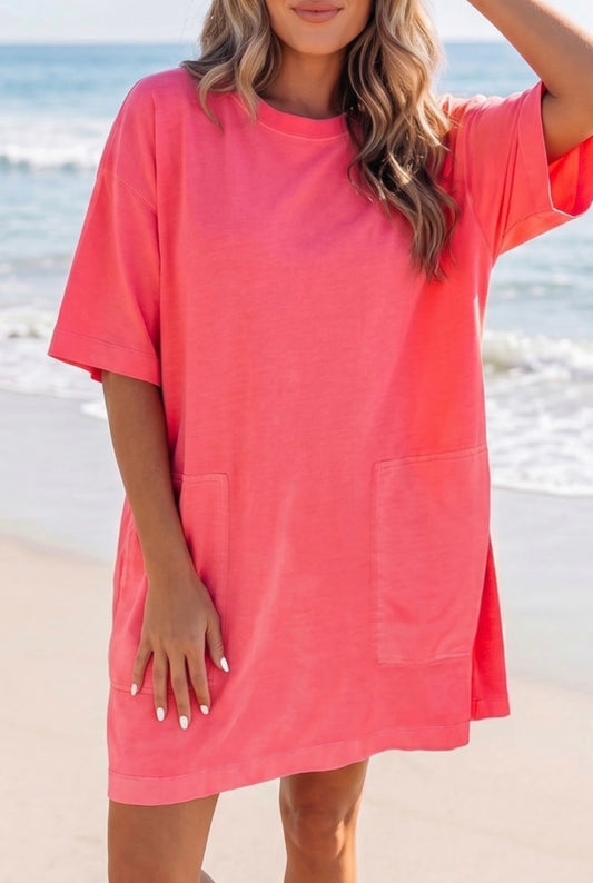 Coral T-Shirt Dress
