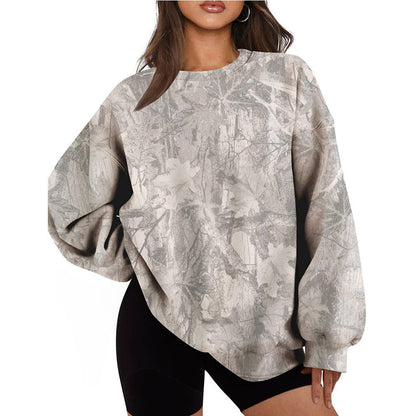 Camo Print Oversized Crewneck