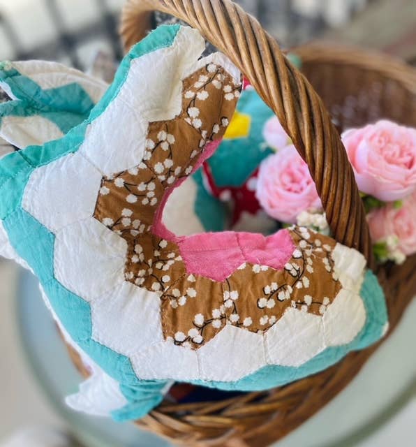 SALE!!! Vintage Fabric Easter Bunny🐇🐰made from upcycled quilts