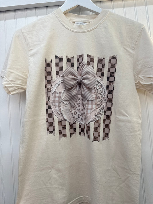 Brown Checkered Pumpkin Tee