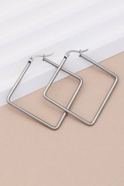 Tarnish-Resistant Waterproof Stainless Steel Hoop Earrings - 7152