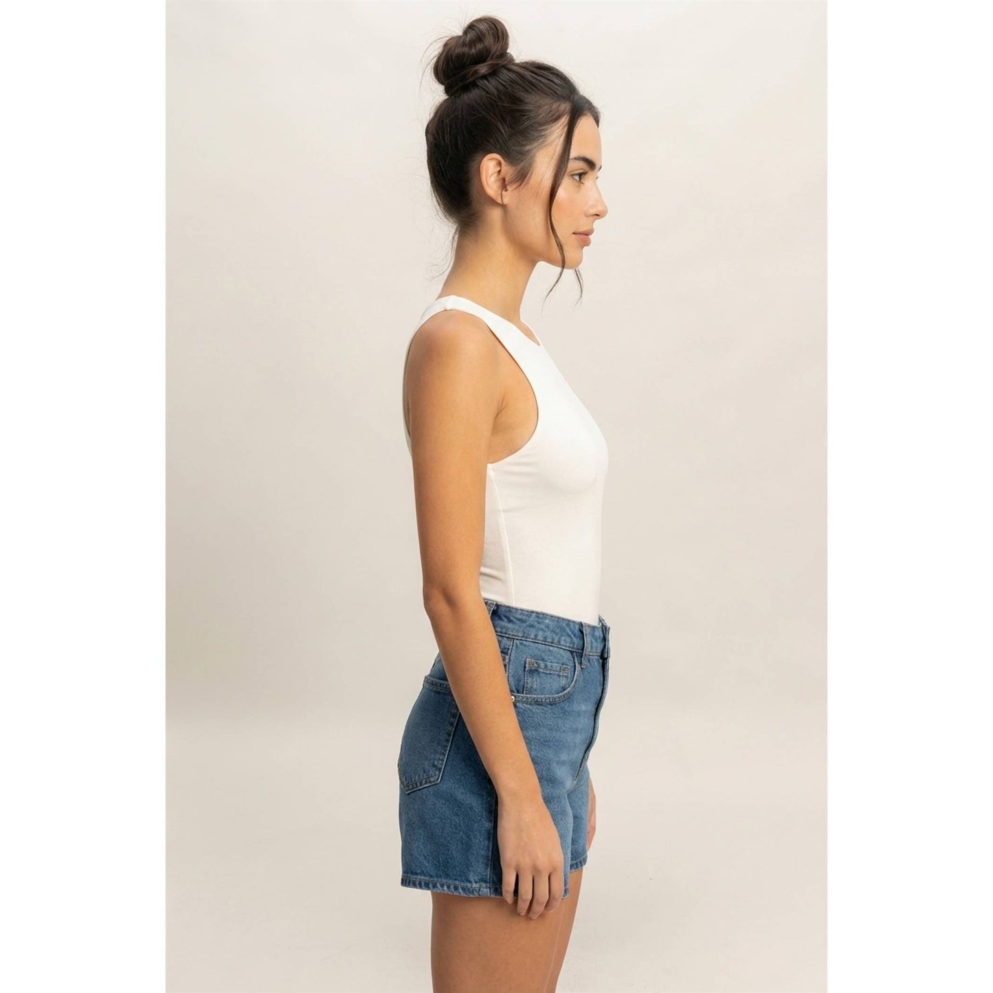 Sleeveless Tank Top Bodysuit(S-L)(2 Colors)