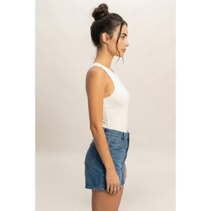 Sleeveless Tank Top Bodysuit(S-L)(2 Colors)