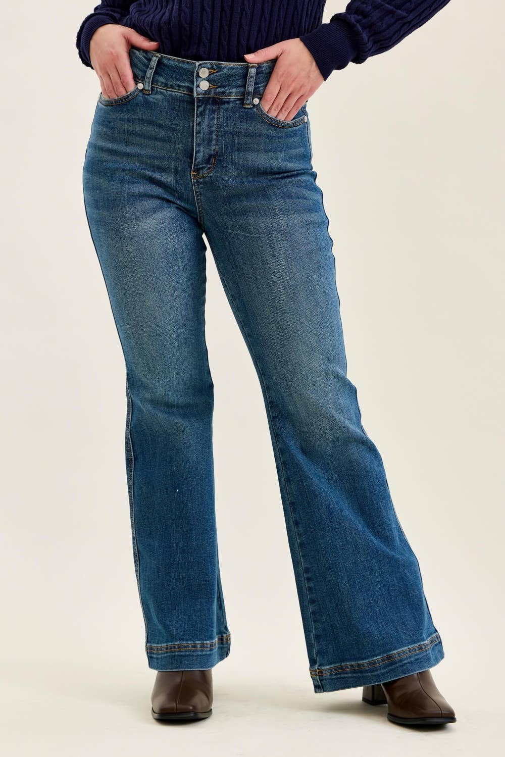 HW Petite Flare Tummy Control Double Button WB