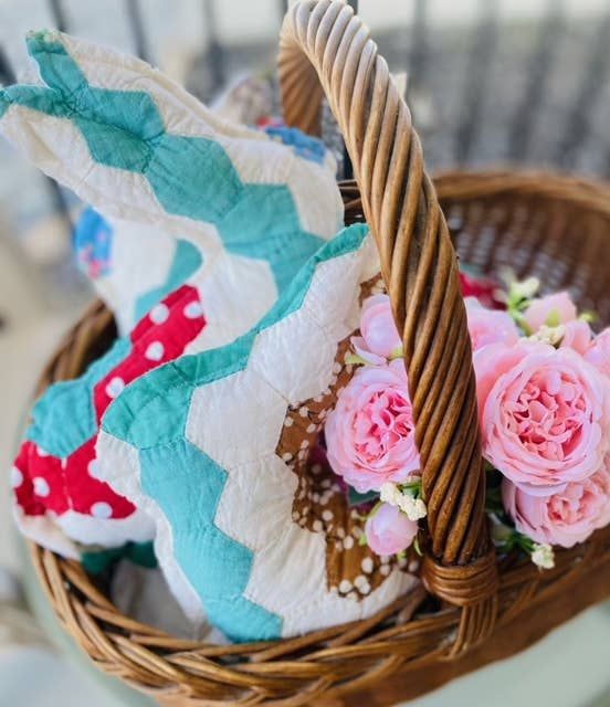 SALE!!! Vintage Fabric Easter Bunny🐇🐰made from upcycled quilts