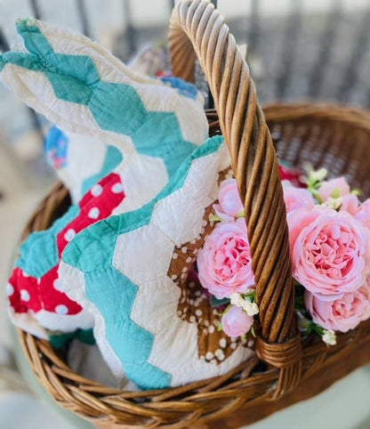 SALE!!! Vintage Fabric Easter Bunny🐇🐰made from upcycled quilts