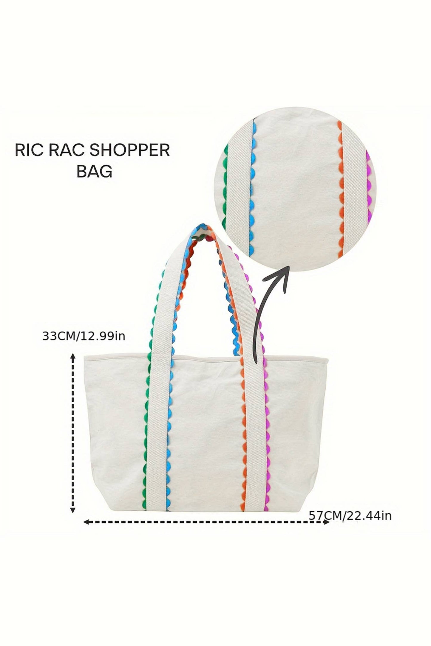 🩷💛🧡Colorful Trimmed Canvas Everyday Tote Bag