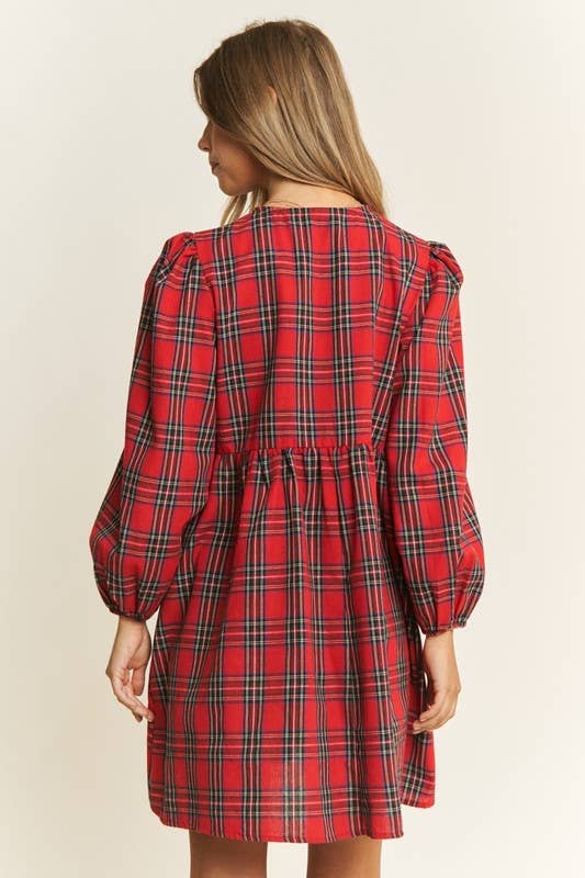 SALE! The Plaid Bow Baby Doll Dress🎄🎅🏻 (S-L)