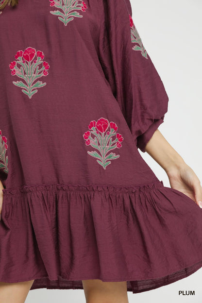 SALE! Embroidered Emmalee Dress (S-2X)(2 Colors)